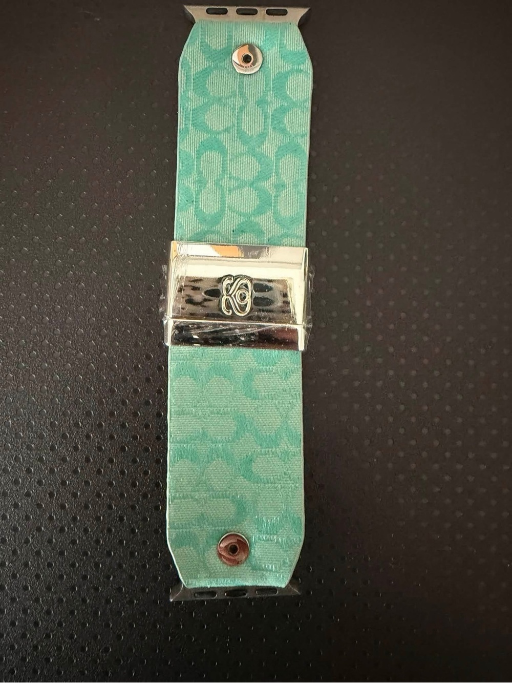 Spark*l Mint Micro Signature Apple Watch Band with Silver Clasp